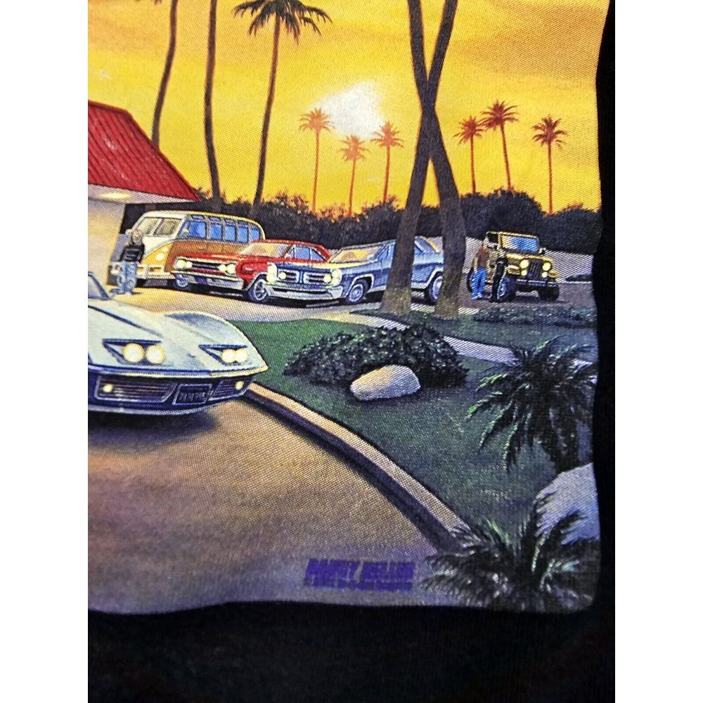 In-N-Out Burger California Palm Trees 2022 Golden Hr‎ Black T-Shirt Men's Large